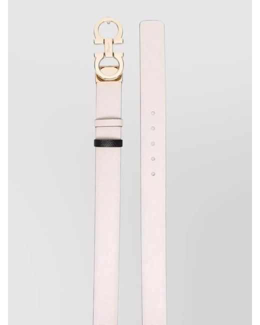 Ferragamo Multicolor Hammered Leather Reversible Belt