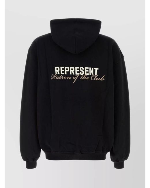 Represent Blue Cotton Hoodie for men