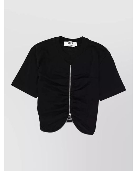 MSGM Black Slim-Fit Cotton T-Shirt