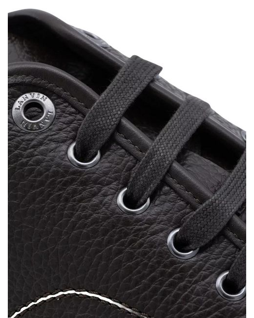 Lanvin Black Lace Up Sneakers Eyelet Detailing Rubber Sole for men