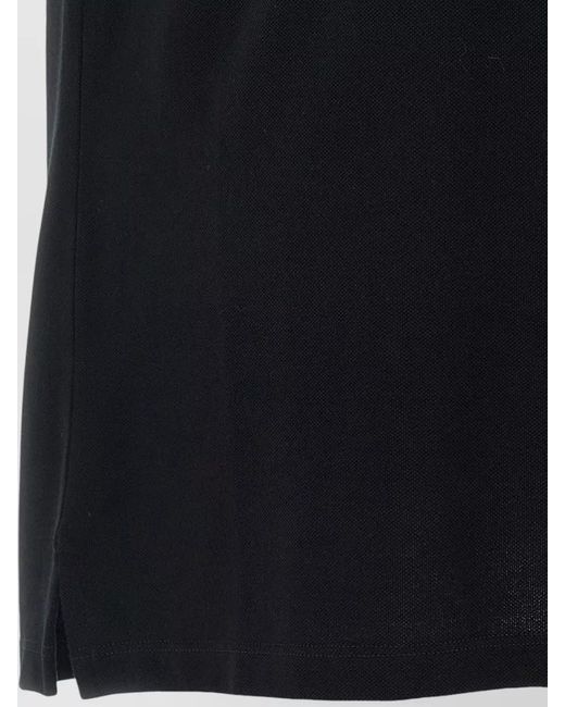 McQueen Black Cotton Piqué Short-Sleeve Polo Shirt for men