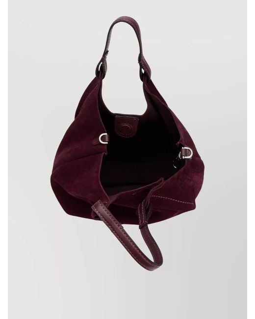Gianni Chiarini Purple Suede Shoulder Bag Single Handle Silhouette