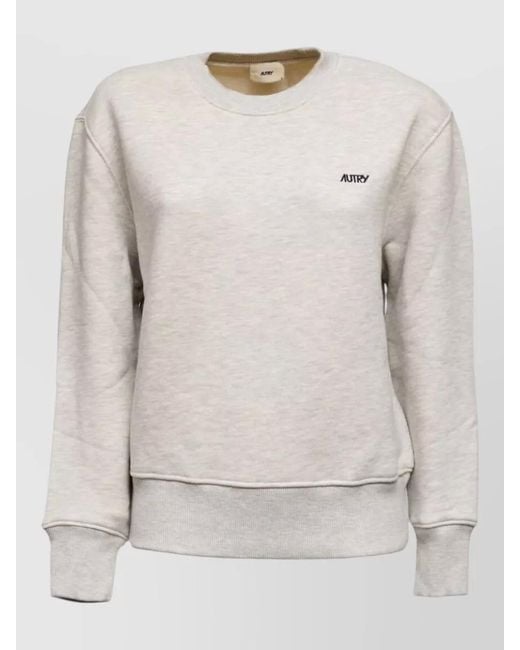 Autry Natural Crewneck Sweater Ribbed Trims Silk Nylon for men