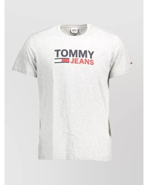 Tommy Hilfiger White Cotton Regular-Fit Crew-Neck T-Shirt for men
