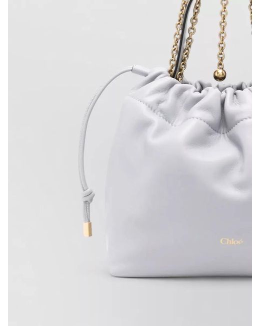 Chloé White Icon Shoulder Bag Chain Strap