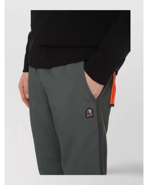 Parajumpers Gray Ribbed Cuffs Nylon Track Pants for men