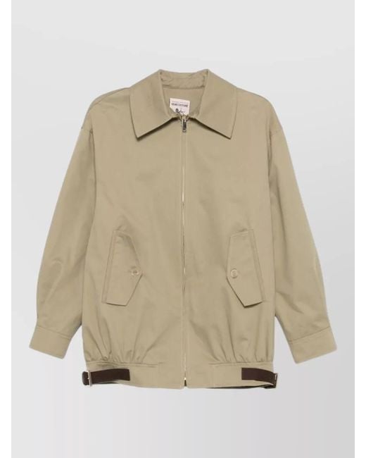 Semicouture Natural Nives Cotton Bomber Jacket Long Sleeves