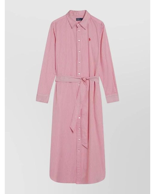 Polo Ralph Lauren Pink Striped Shirt Dress