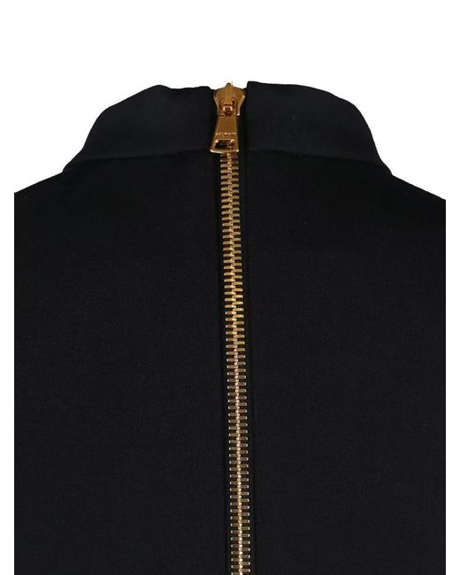 Balmain Blue Wool Knee-Length Mini Dress