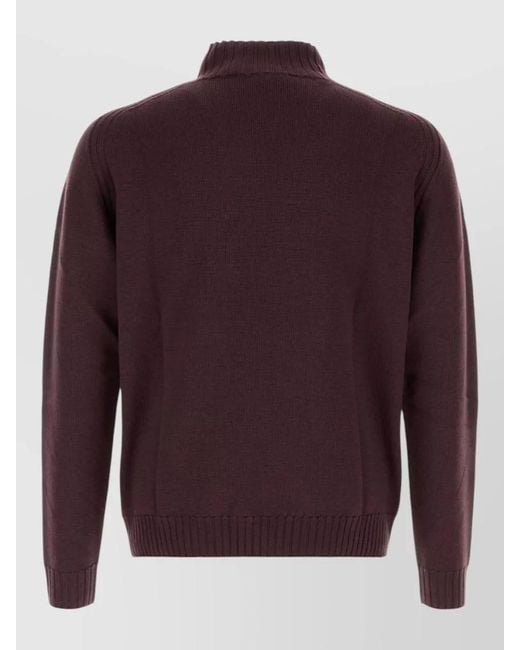 Vivienne Westwood Purple Wool Fisherman Sweater Embroidered Design for men