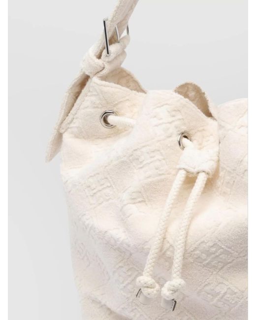 Tory Burch Natural T Monogram Terry Bucket Bag