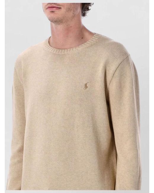 Polo Ralph Lauren Natural Ribbed Cotton Regular-Fit Crewneck Jumper for men