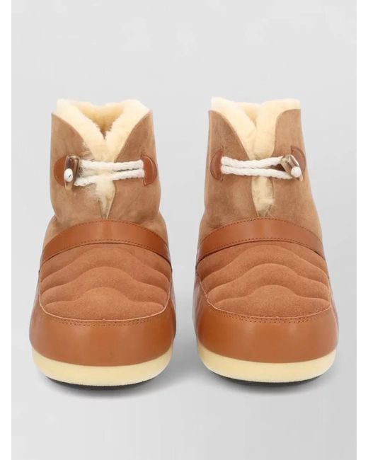 Moon Boot Natural Igloo Slipper Boot Pull Tab Rubber Sole