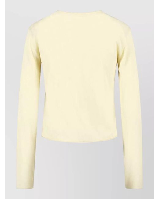DUNST Yellow Long Sleeve Round Neck Knit Top