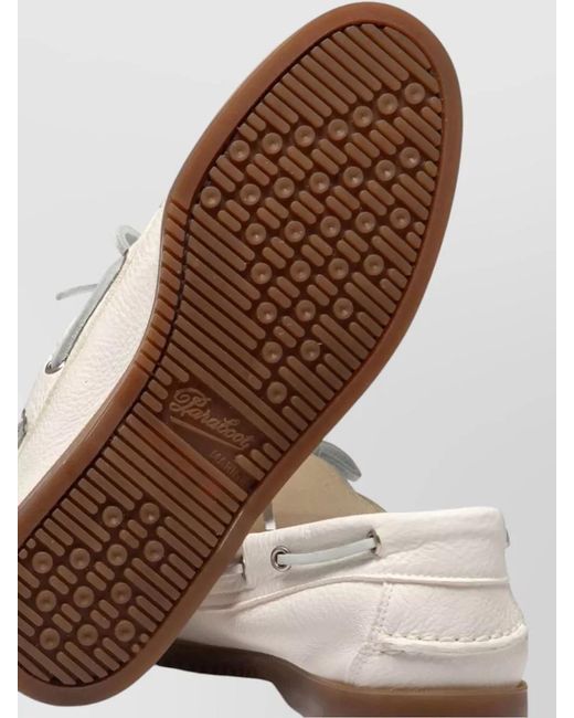 Paraboot White Boat Shoes Low Top Silk Nylon Rubber for men