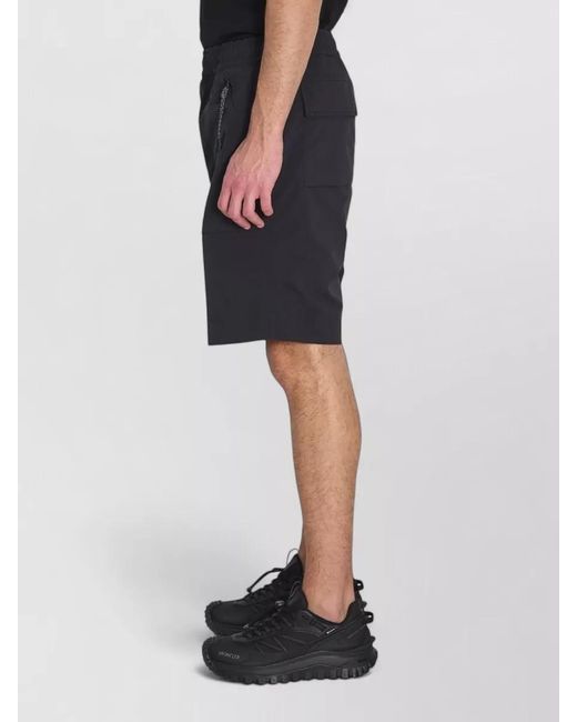Moncler Black Technical Relaxed-Fit Cargo Shorts for men