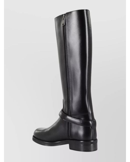 Coperni Black Leather Knee-High Flat Boots