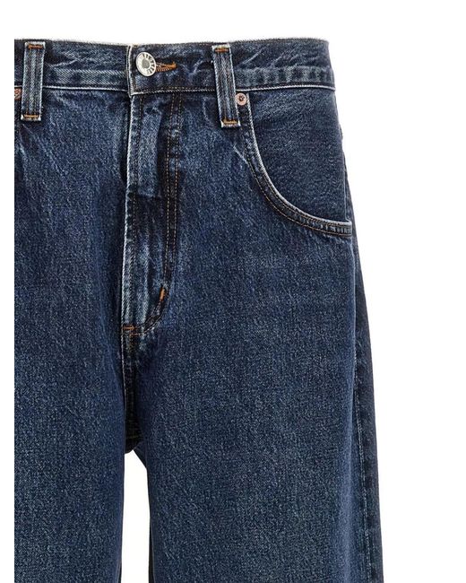 Agolde Blue Denim Wide-Leg Jeans for men