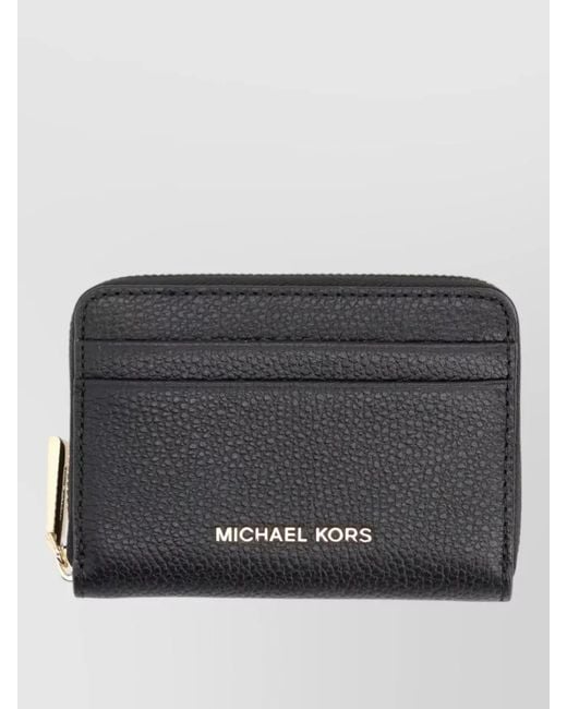 Michael Kors Gray Textured Finish Purse And Matching Cardholder