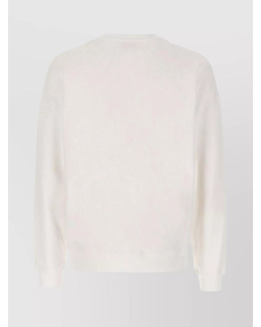 Ann Demeulemeester White Cotton Printed Sweatshirt for men