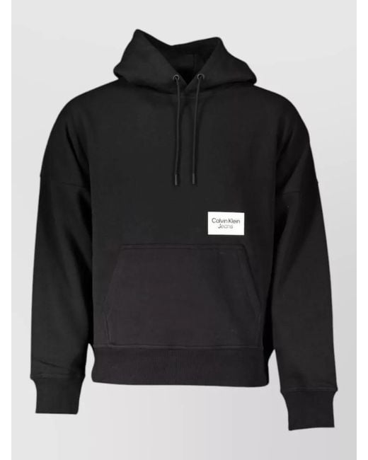 Calvin Klein Black Cotton Relaxed-Fit Hooded Jacket for men