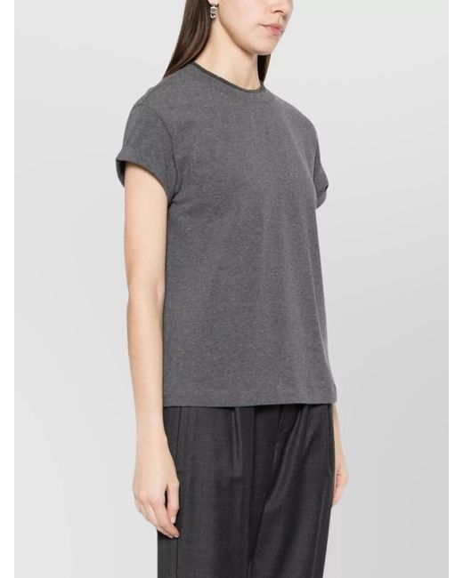 Brunello Cucinelli Gray Cotton Short-Sleeve Jersey T-Shirt