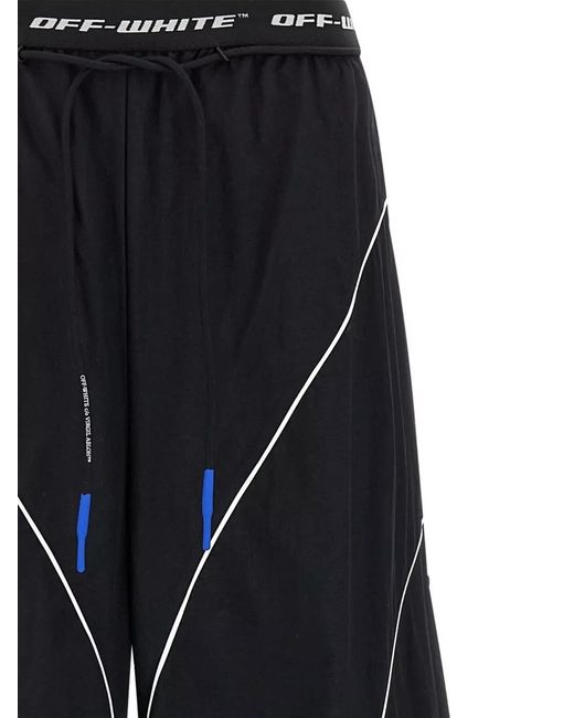 Off-White c/o Virgil Abloh Blue Logo Band Track Trousers Elastic Waistband