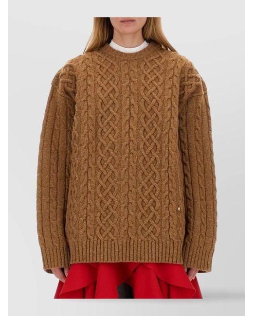 Moschino Brown Oversized Virgin Wool Jumper