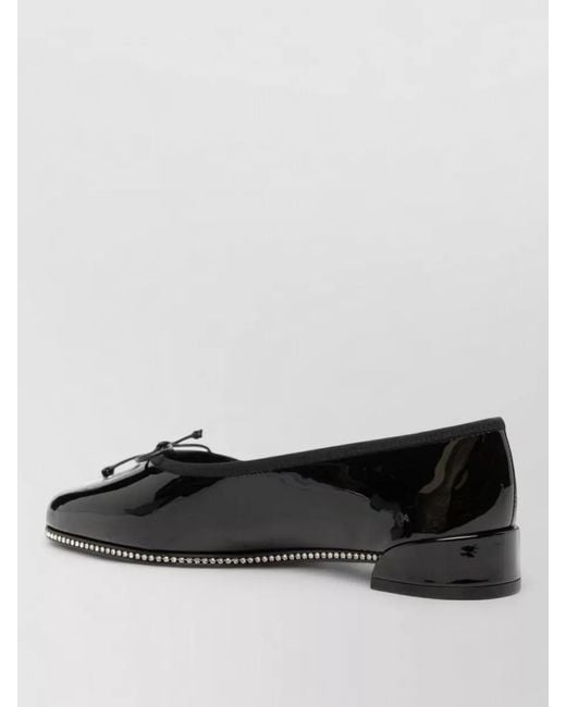 Christian Louboutin Black Patent Leather Crystal Embellished Ballet Flats