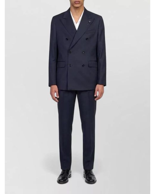 Lardini Blue Double Breasted Tailored Coat for men
