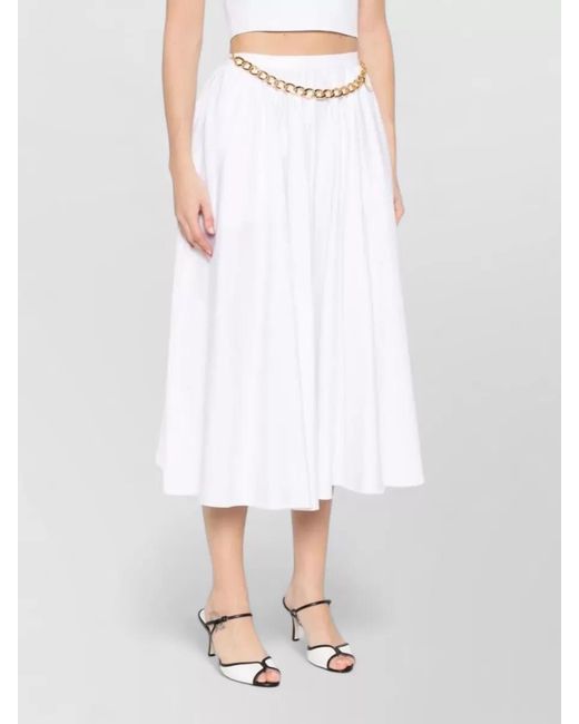 Elisabetta Franchi White Pleated Skirt