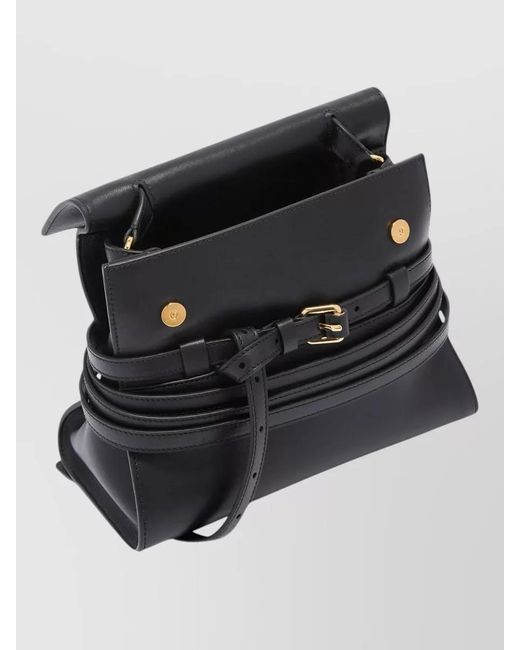 Moschino Black Nappa Shoulder Bag Adjustable Strap Top Handle