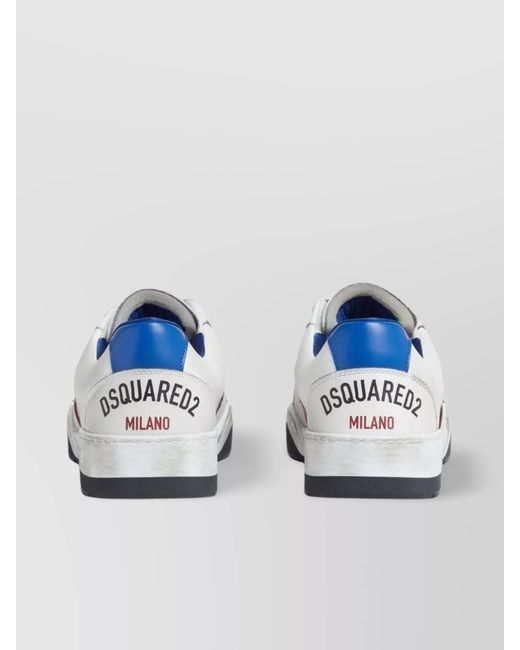 DSquared² Metallic Leather Panelled Low-Top Sneakers for men