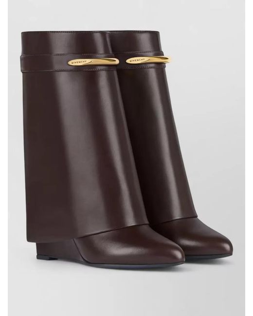 Givenchy Black Leather Wedge Ankle Boots