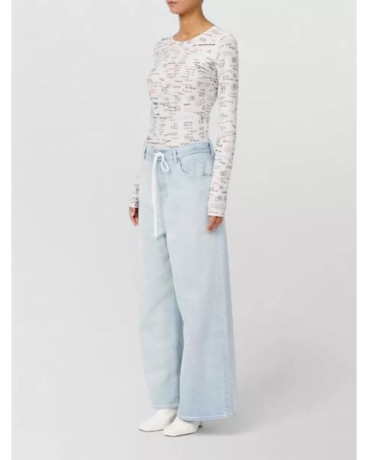 MM6 by Maison Margiela Blue Denim Drawstring Wide-Leg Jeans