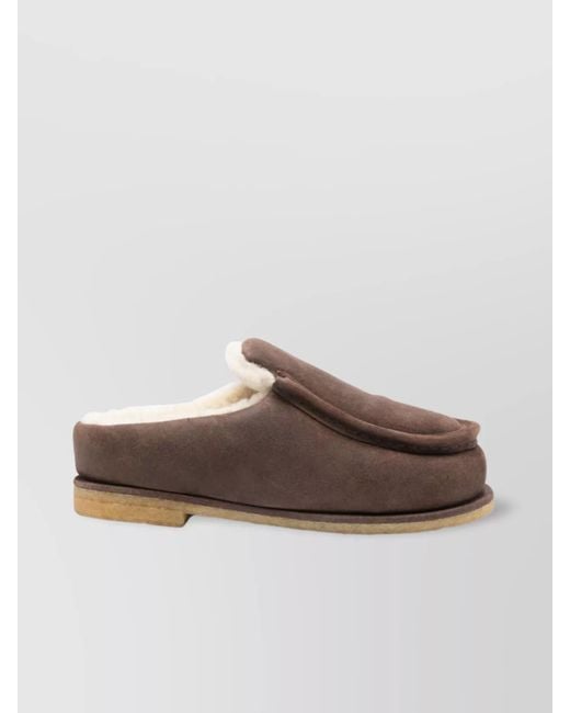 J.W. Anderson Brown Lambskin Padded Slippers