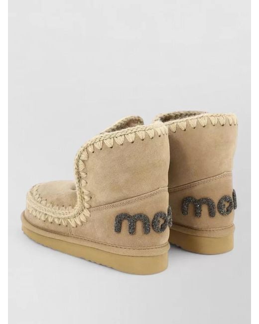 Mou Natural Sheepskin Ankle Boots