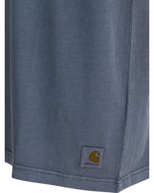 Carhartt Blue Organic Cotton Short-Sleeve Torion Pocket T-Shirt for men