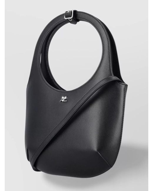 Courreges Black Très Leather Shoulder Bag