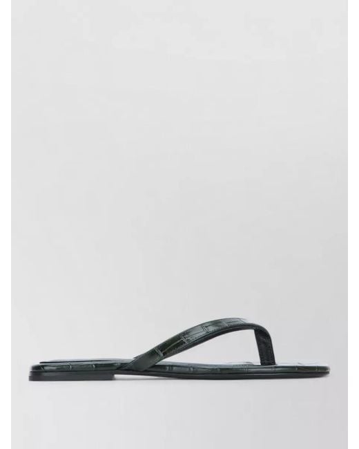 Totême Multicolor Crocodile Effect Flat Sole Toe Sandals