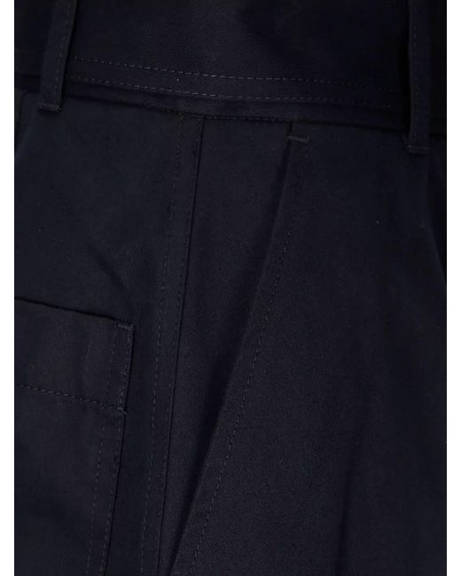 Studio Nicholson Blue Wide Leg Cotton Trousers Belt Loops