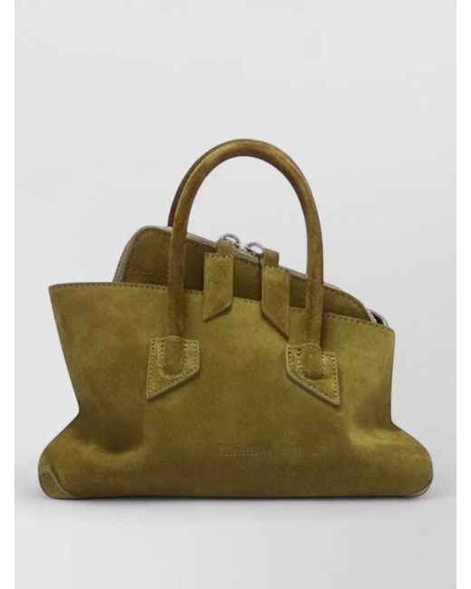 The Attico Green La Passeggiata Mini Suede Tote Bag