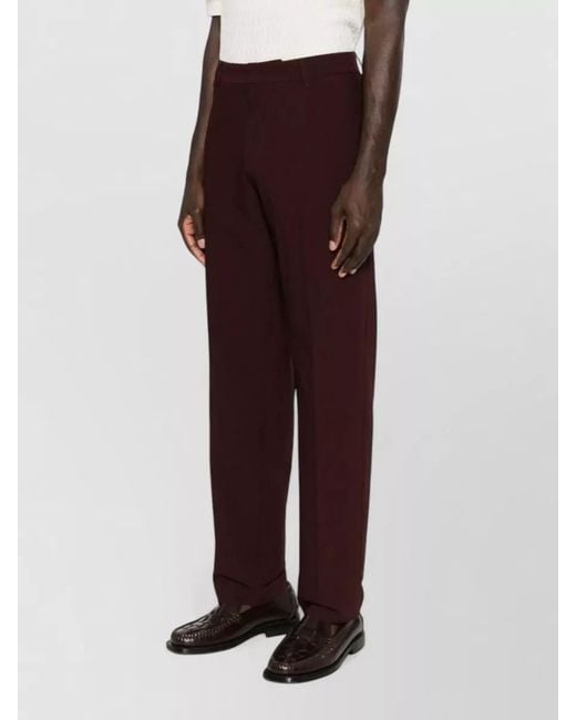 Emporio Armani Red Chino Trousers Straight Leg Mid Rise for men