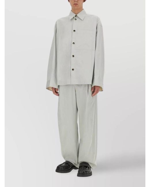 Bottega Veneta Gray Silk Shirt for men