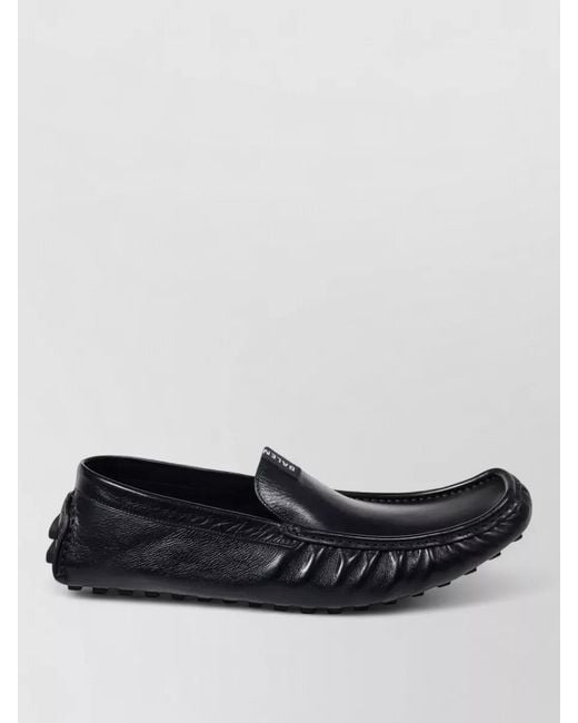 Balenciaga Black Round Toe Lace Loafers Silk Nylon for men