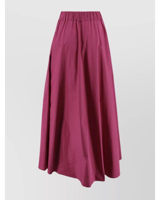 P.A.R.O.S.H. Pink Long Skirt With Elasticated Waist And Peplum Design
