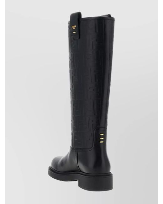 Fendi Black Leather High Boots