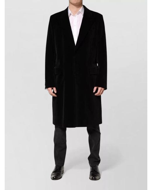 Dolce & Gabbana Black Cotton Single Breasted Trench Coat for men