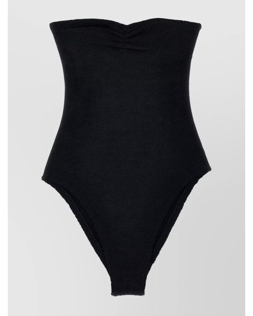 Hunza G Black 'Brooke Swim' Strapless One-Piece Swimsuit