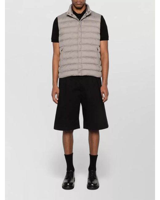 Herno Gray Down Sleeveless High Neck Gilet for men